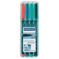 ESTUCHE 4 MARCADORES LUMOCOLOR PERMANENTE PUNTA FINA 0,6MM. SURTIDOS STAEDTLER 318 WP4 (Espera 4 dias)